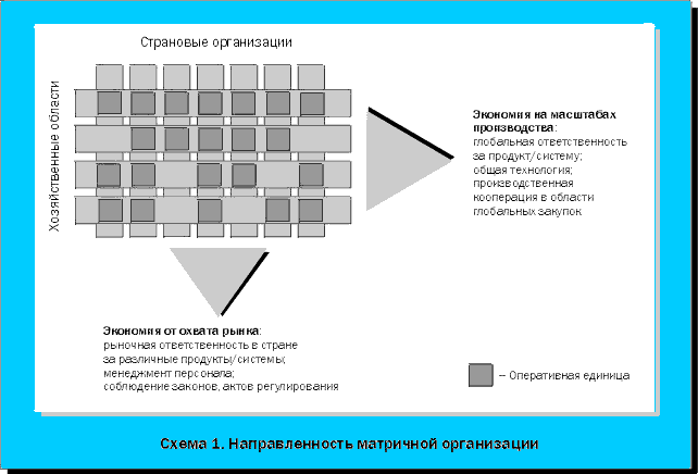 Схема 1. Направленность матричной организации